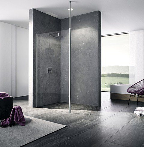Kermi Walk-In XB WDR 1100x2000, silber hochglanz, ESG klar mit KermiClean, XBWDR11020VPK XBWDR11020VPK Image