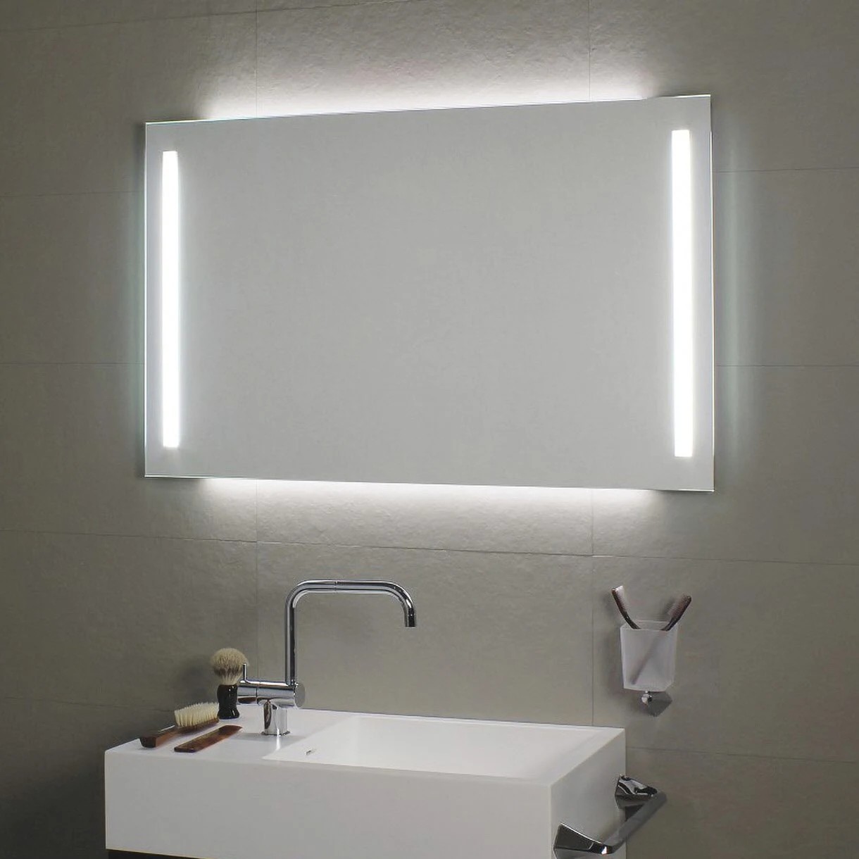 Koh-i-Noor DUO LED? Spiegel mit Raumbeleuchtung und Spiegelbeleuchtung, B:120, H:60cm L45960 Image