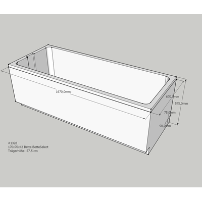 Neuesbad Wannenträger für für Bette Select Badewanne 3411, 170 x 70 cm SW11424 Image