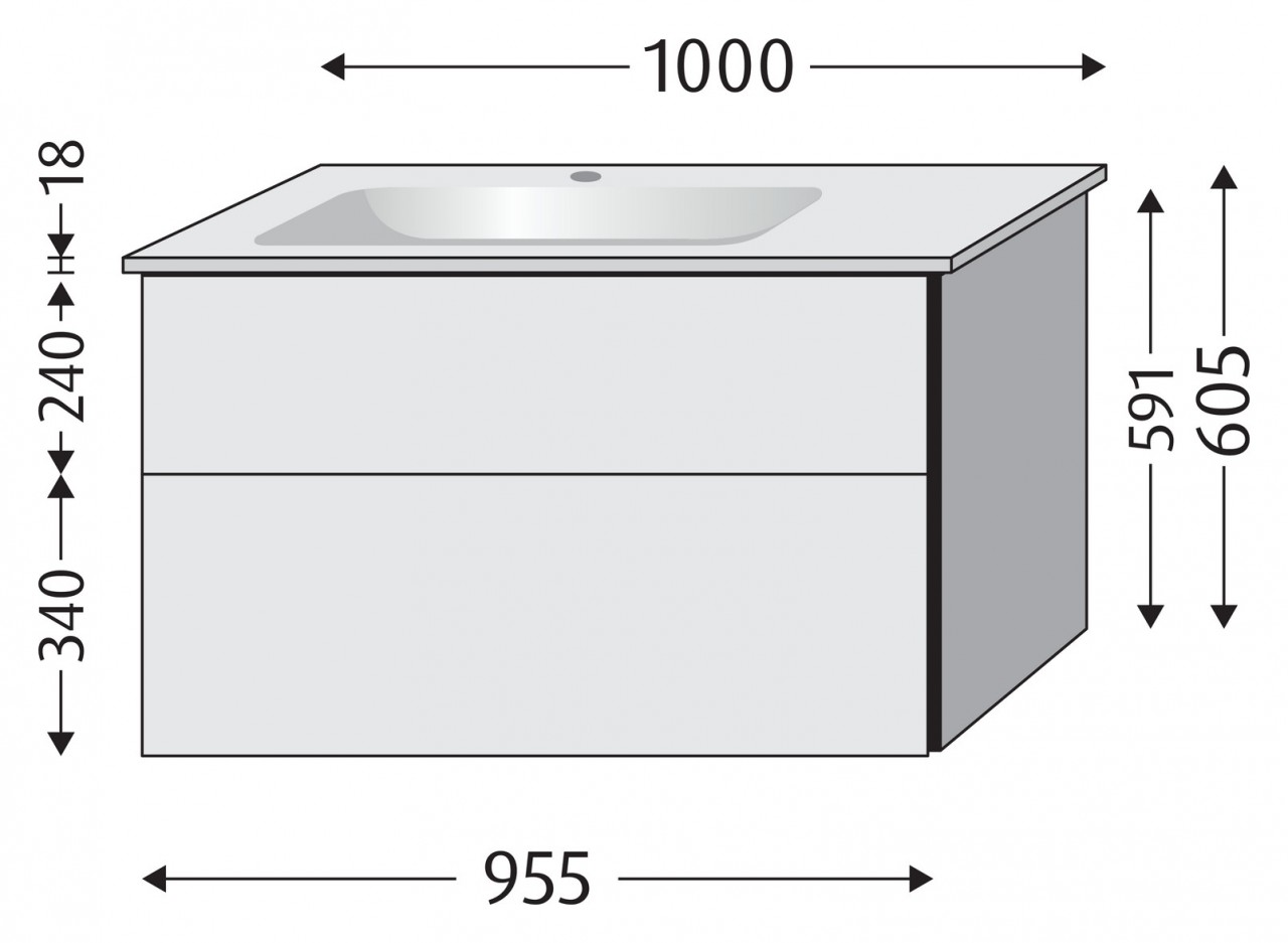 Sanipa WTU mit Auszügen für Becken links BS33508 Image