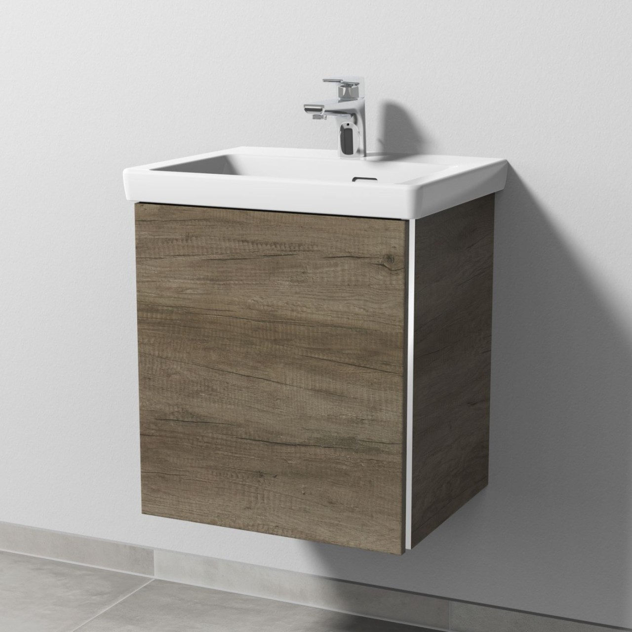 Sanipa 3way Waschtischunterbau zu Villeroy & Boch Subway 3.0 Waschtisch mit 1 Tür, Eiche-Nebraska BR84437 Image