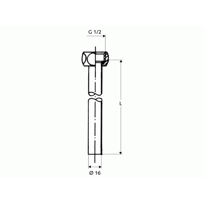 "Schell Kupferrohr-Garnitur d:16mm 500mm chrom mit 1/2" ÜM für Elektrospeicher 084480699" Image