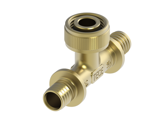 "Tece flex Schnelladapter, T-Stück, Abgang, Si-Bronze 16 x 1/2" x 16, 708633 708633" Image