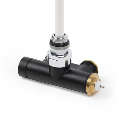 "Terma Lanzen-Thermostat-Verbundeckventil 50mm CYLINDER GZ 1/2"-GZ 3/4" links; Schwarz Matt, TGZTCM TGZTCM006" Image