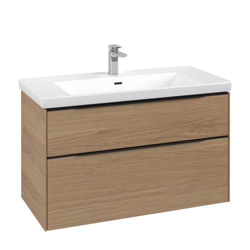 Villeroy & Boch Subway 3.0 Waschbeckenunterschrank, 2 Auszüge, 973 x 579 x 462 mm, Nordic Oak / Nord C57001VJ