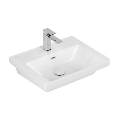 Villeroy & Boch Subway 3.0 Waschbecken, 550 x 440 x 165 mm, Weiß Alpin CeramicPlus, mit Überlauf, un 4A70F4R1