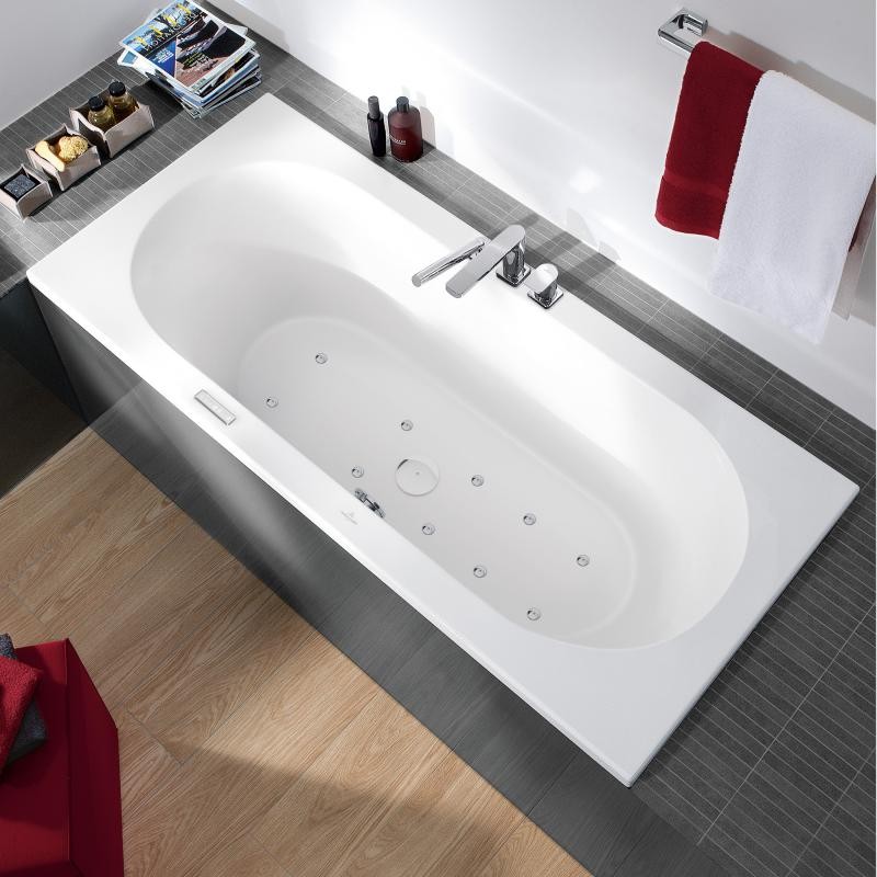 Villeroy & Boch Loop & Friends rechteckige Badewanne, mit Whirlpoolsystem Airpool Entry (AE), inklus UAE180LOF2B2VRW Image