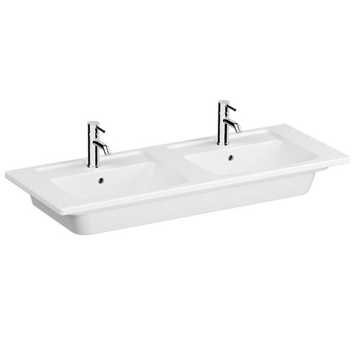 Vitra Integra Doppelmöbelwaschtisch 120 cm 2 Becken Weiß, 7038B003-0001 7038B003-0001