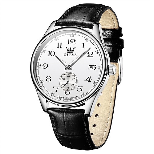 neue Olevs Olevs Marke Modetrend Quarzuhr leuchtender Kalender einfache große digitale Zifferblatt Herrenuhren wasserdichte sportliche vielseitige Herrenarmbanduhr Image