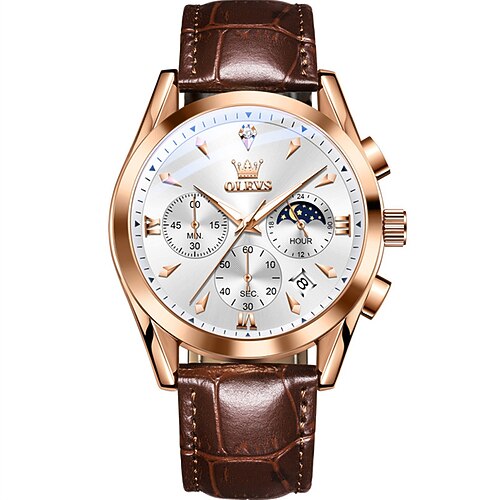 Nuovo orologio da uomo Olevs Olevs Brand moda tendenza orologio da business con cronografo luminoso calendario 24 ore multi-funzione orologio al quarzo casual versatile impermeabile sportivo