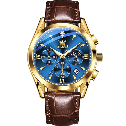 Nuovo orologio da uomo Olevs Olevs Brand moda tendenza orologio da business con cronografo luminoso calendario 24 ore multi-funzione orologio al quarzo casual versatile impermeabile sportivo