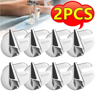2/1PC 3mm-10mm Old Sewing Machine Rolled Hemmer Foot Sewing Machine Presser Hemming Puller Sewing Accessories Easy Disassemble