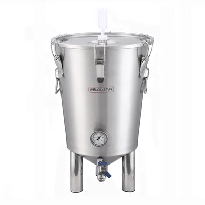 Stainless Steel Fermentation Tank - 35 liters Home Brewing Conical Fermenter - Tri-Clamp Fittingl - for Beer, Wine