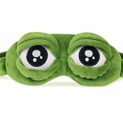 3D Sad Frog Sleep Mask Natural Sleeping Eyeshade Cover Shade Eye Patch Women Men Soft Portable