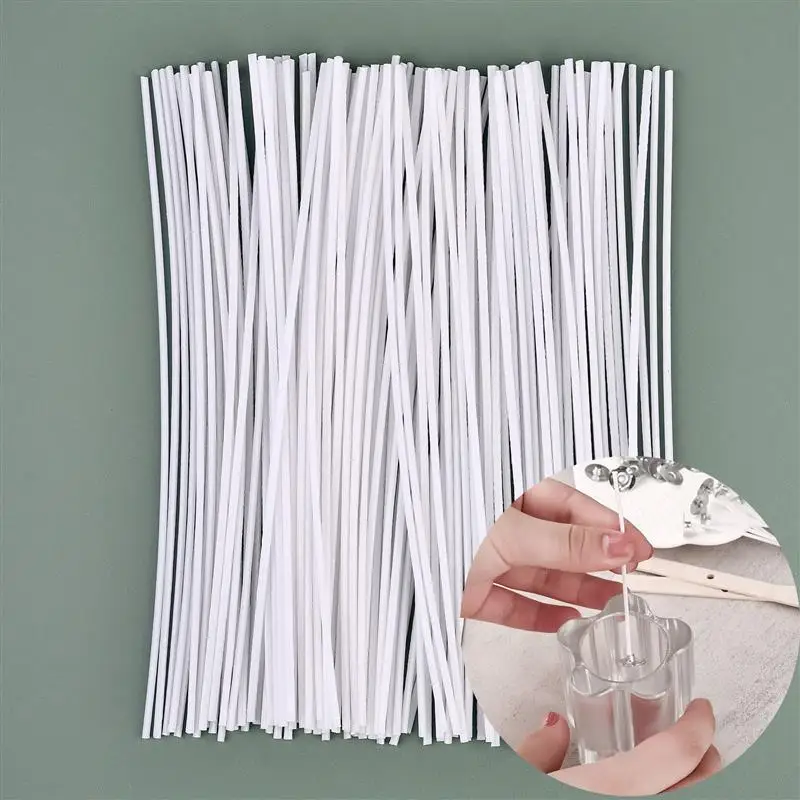 50 Stück No-Base Candle Dochte 8 ~ 20cm rauchfreies Wachs aus reiner Baumwolle für DIY Kerzen herstellung gewachste Dochte hand gefertigte Kerzen herstellung Werkzeuge Image