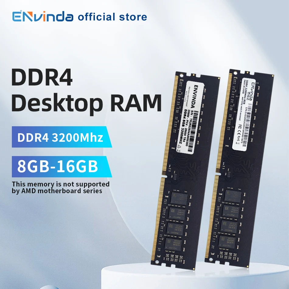 ENVINDA DDR4 PC RAM Memoria 8GB 16GB 3200MHz DIMM Desktop-Computer Speicher Rams Keine Unterstützung AMD Motherboard Image