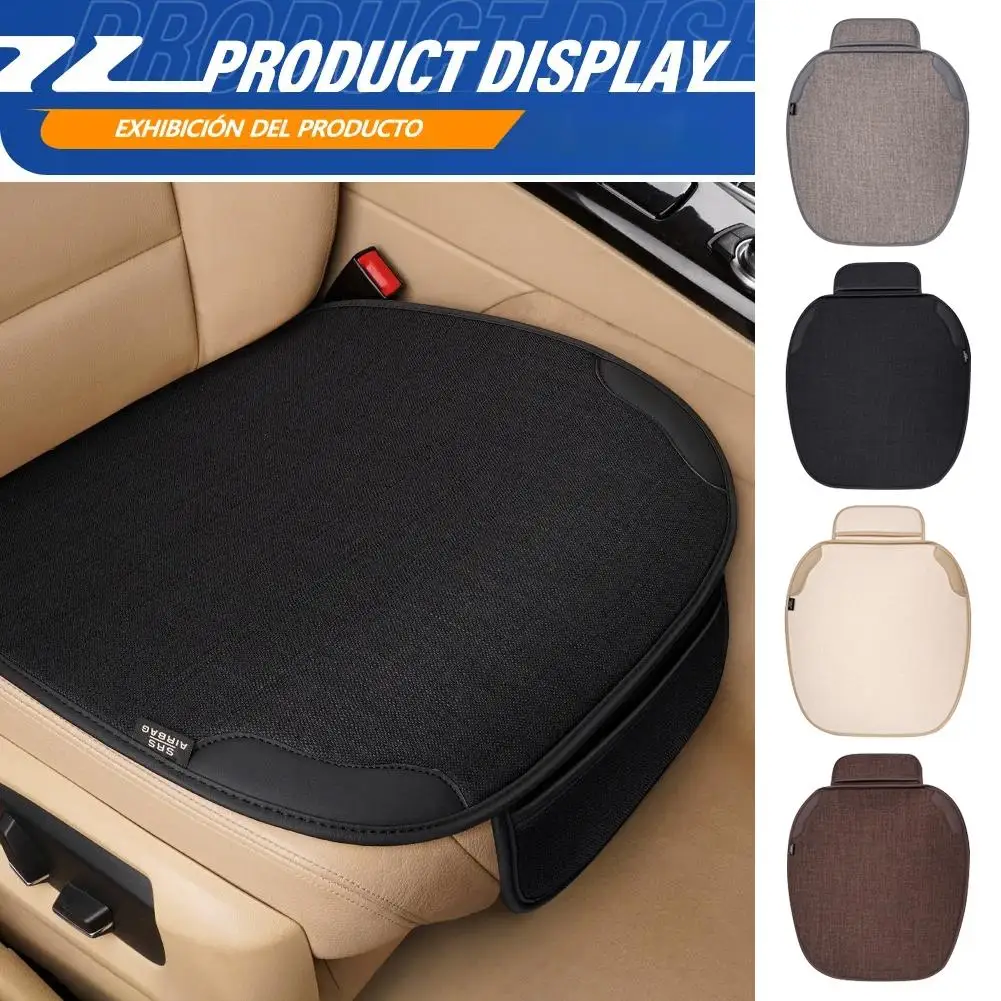 Auto atmungsaktive Flachs Sitz bezug Universal Vordersitz Anti Staub Anti Kratz schutz Kissen bezüge für Auto Interieur Zubehör Image