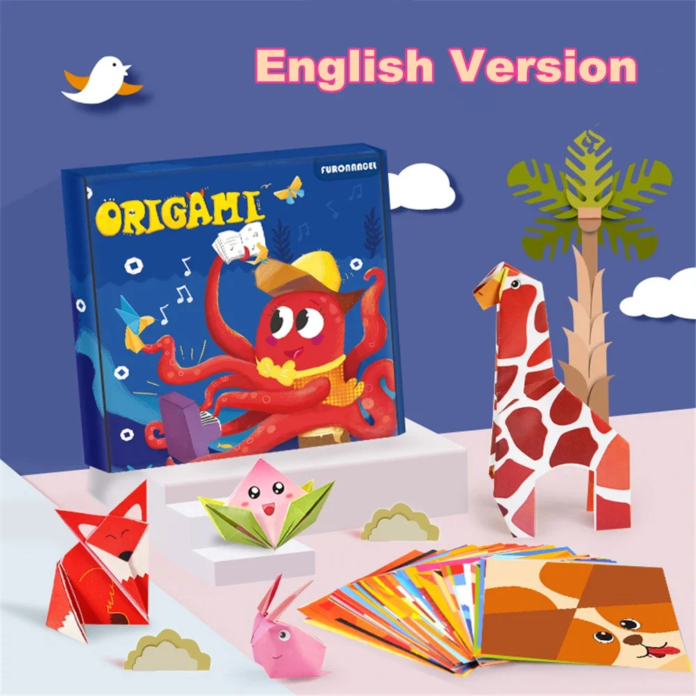 54/108pcs montessori Spielzeug Cartoon Tier Origami Papier DIY Kinder Handwerk Spielzeug Handwerk Parper Kunst Lernspiel zeug für Kinder Geschenk Image