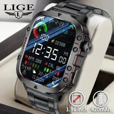 Lige 2024 smart uhren männer robuste militärische bluetooth call ip68 wasserdichte sport outdoor smartwatch für xiaomi android ios Image