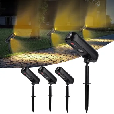 4PCS Solar LED Licht Outdoor Solar Wand Licht IP65 3000K Garten Licht Solar Strahler Solar Uplights für Bäume Pathway Yard