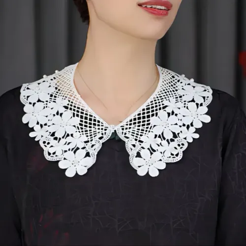 Damenmode Dekoration gefälschten Kragen Vintage hohle Spitze Häkel ausschnitt abnehmbare Hemd Bluse