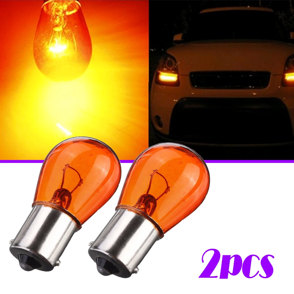 2 pièces universel voiture 1156 12V 21W lampes voiture clignotants lumières remplaçables voiture Orange ampoules de recul Auto lumière accessoires