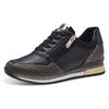 Sneaker MARCO TOZZI, Damen, Gr. 42, schwarz (schwarz, kombi), Lederimitat, Textil, unifarben, kontrastfarbene Details, feminin, Schuhe Sneaker, mit seitlichem Reißverschluss, Freizeitschuh, Halbschuh, Schnürschuh