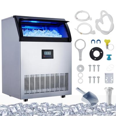 Commercial Ice Maker Machine, 200LB/24H Output, 55 lbs Storage Basket