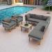 9 Piece Patio Rattan Furniture Set, Outdoor Conversation Set, Sectional Sofa Set with Coffee Table, Dining Set for Yard