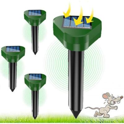 Aiperq - Solar Maulwurfvertreiber mit Ultraschall, 4 Stück Solar Ultraschallvertreiber, Solar