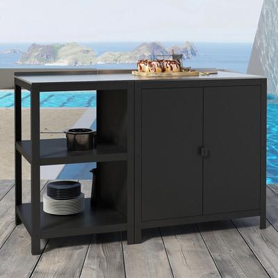 Outdoorset Bolognano Standregal und Schrank Schwarz, matt [ Casa.pro Image