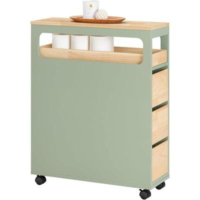 Sobuy - BZR54-GR Nischenregal mit 3 Schubladen und 1 abnehmbaren Tablett Küchenregal mit Rollen Image