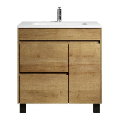 Badezimmer Badmöbel-Set Salzburg 80cm Eiche - Unterschrank Schra Image