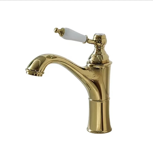 Waschbecken Wasserhahn - Wasserfall Galvanisierung Mittellage Einhand Ein LochBath Taps Image