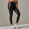 Per donna Leggings da yoga Vita Alta Yoga Allenamento in Palestra Pilates Collant Nero Giallo Rosso Finta pelle Gli sport Abbigliamento sportivo Elasticizzato Taglia piccola