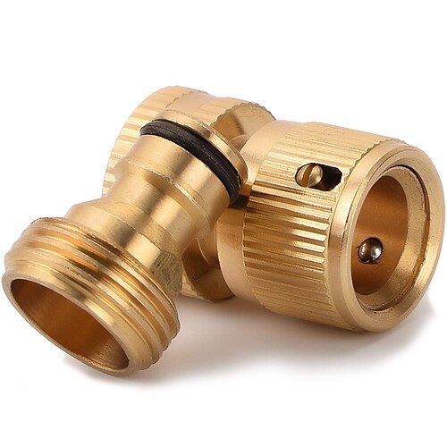 Schnellkupplung für Gartenschläuche aus massivem Messing, Schnellkupplung für Gartenschläuche, Wasserschlauchanschlüsse, einfach anzuschließender Schlauchadapter (1 Satz Stecker weiblicher Image