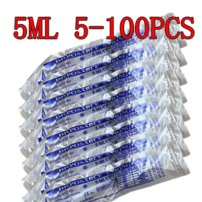 No needle! 5 10 20 50 100Pcs Reusable 5ML Hydroponics Plastic Nutrient Health Measuring Nutrient