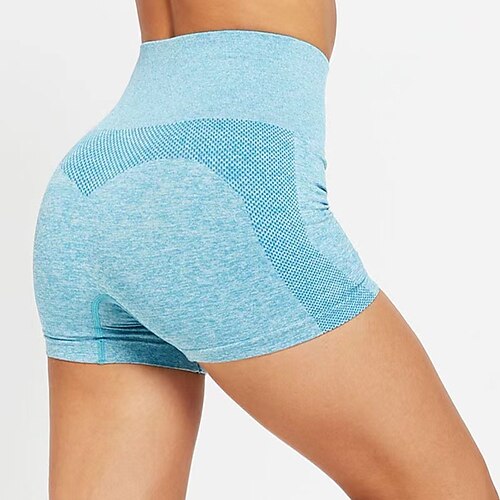 Per donna Shorts da Palestra Shorts da yoga Shorts da allenamento Vita Alta Pilates Allenamento in Palestra Allenamento Pantaloncini Tinta unica Nero Blu Azzurro cielo Gli sport Abbigliamento sportivo