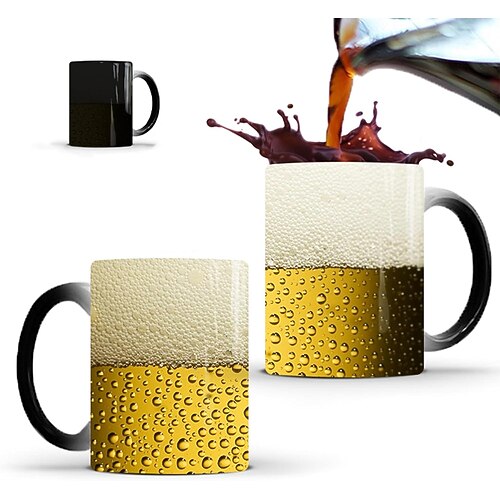 magische Kaffeetasse als Oktoberfest-Geschenk - magische Biertasse, Festivaltasse, heiße Flüssigkeit hinzufügen und die magische Biertasse erscheint - 12 oz lustige Keramiktasse Image
