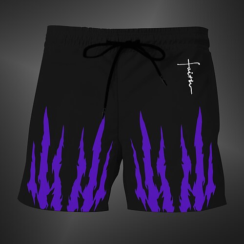 Herren 3D-Druck Gothic-Horror Kratzer Badehosen Badeshorts Boardshorts Mittlere Taille Mode Streetwear Designer Lässig Täglich Ferien Kordelzug Tasche Elastischer Bund Designer Bekleidung Image