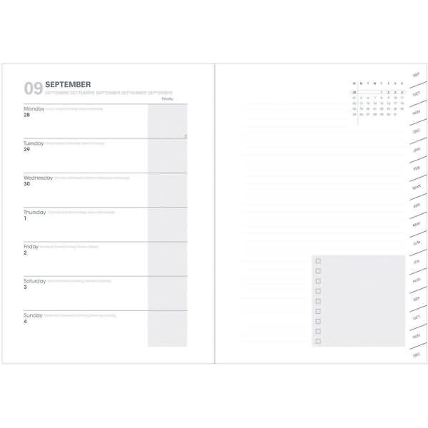 QUO VADIS Buchkalender Plan Note 15 15x21cm Pastel Kaffee 2024 Image