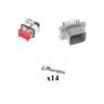 Kit Connettore Ampseal Maschio Femmina 14 Vie grigio da circuito stampato 90°