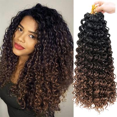 Curl Crochet hair 18inch Water Wave Crochet hair Ombre Synthetic Bohemian Crochet Braid Deep Wave Braiding hair Extensions