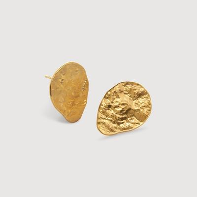 Gold Capri Teardrop Stud Earrings