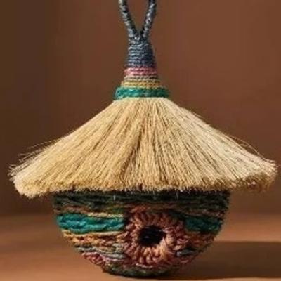 Anthropologie Accents | Anthropologie Handmade Tikki Birdhouse Nwt | Color: Blue/Tan | Size: Os