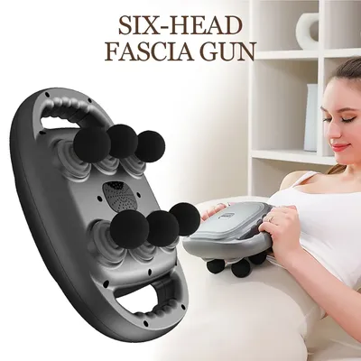 Six Heads Fascia Gun High-frequency Vibration Deep Massage Device for Shoulder Waist Back Leg Body