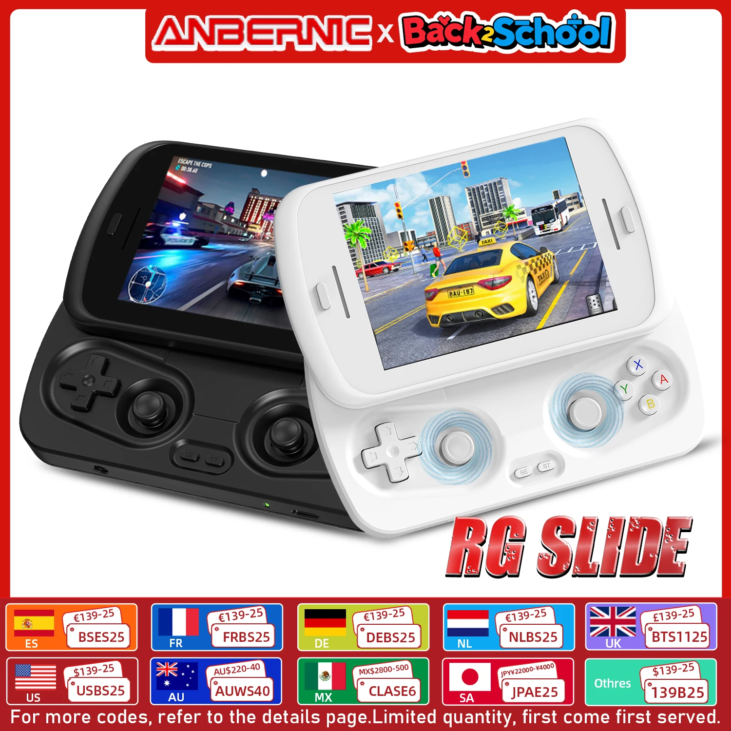 Console de jeu portable Anbernic RG Slide, écran LTPS In-Cell de 4,7 pouces, résolution 1280*960, lecteur de jeux vidéo rétro, Android 13, batterie 5000 mAh