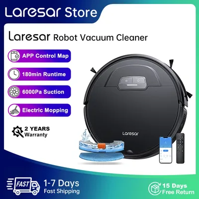 Laresar 3 Roboter Staubsauger Mop 6000pa drahtlose Smart App-Steuerung geplant Mapping Home Boden