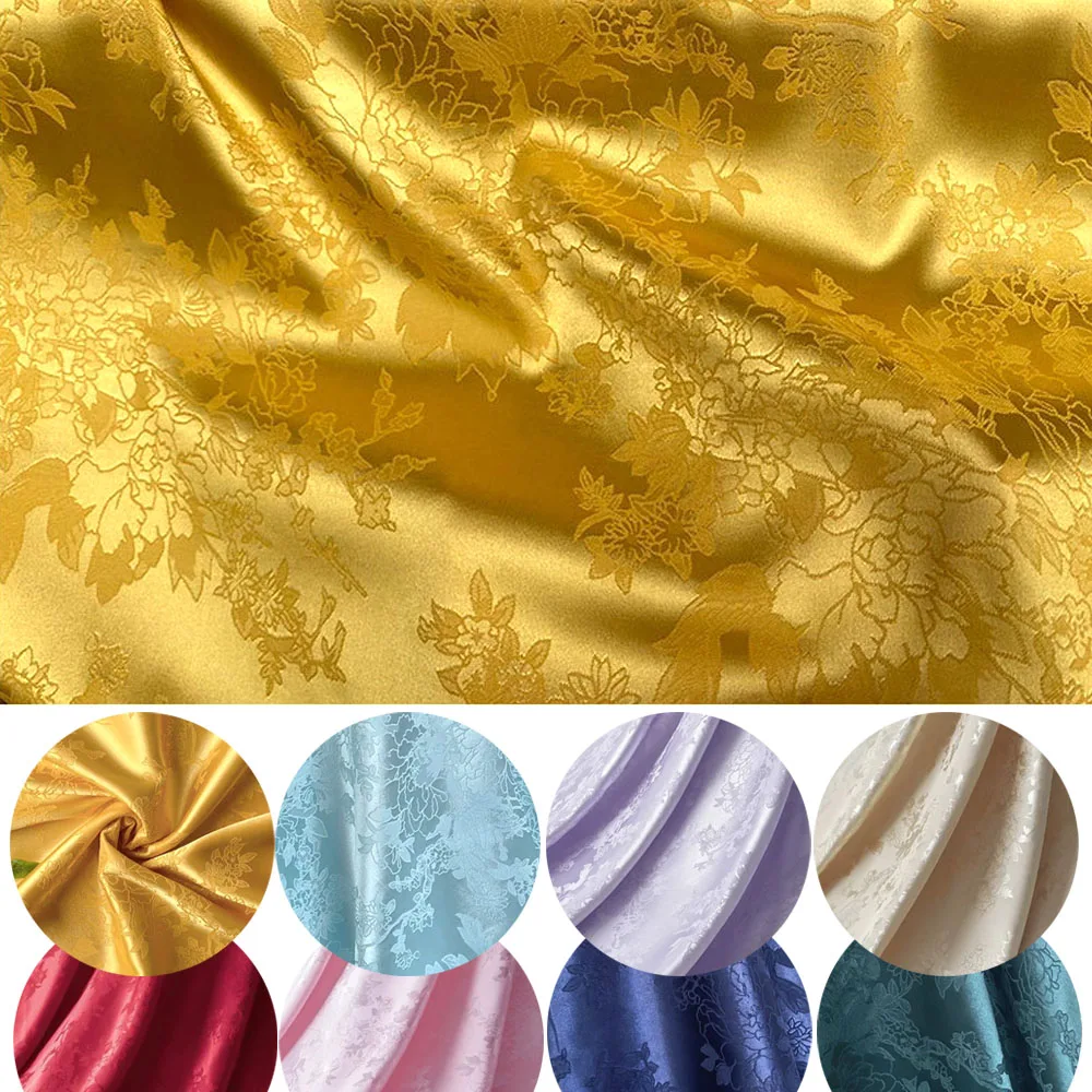 59 Zoll Pfingstrose Brokat Jacquard Damast Polsterung Sofa Stoff Vorhänge Esszimmerstuhl Abdeckung Home Dekoration Kissen Kissen Materialien Image