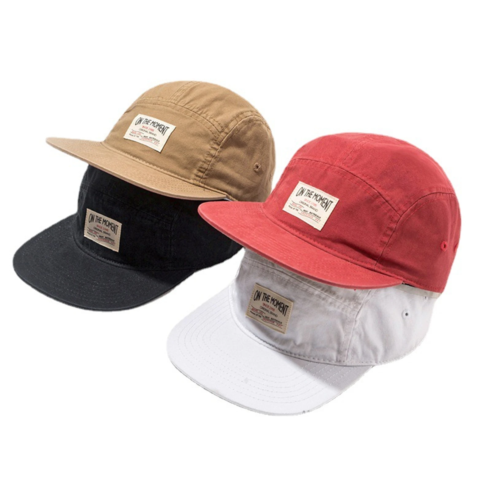 ON THE MOMENT Baumwolle 5-Panel-Baseballkappe Snapback Caps Bone Gorras Hombre Originales Hip Hop Hüte für Männer Frauen verstellbar